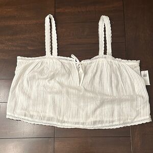 Old Navy White Dobby Textured Crop Top